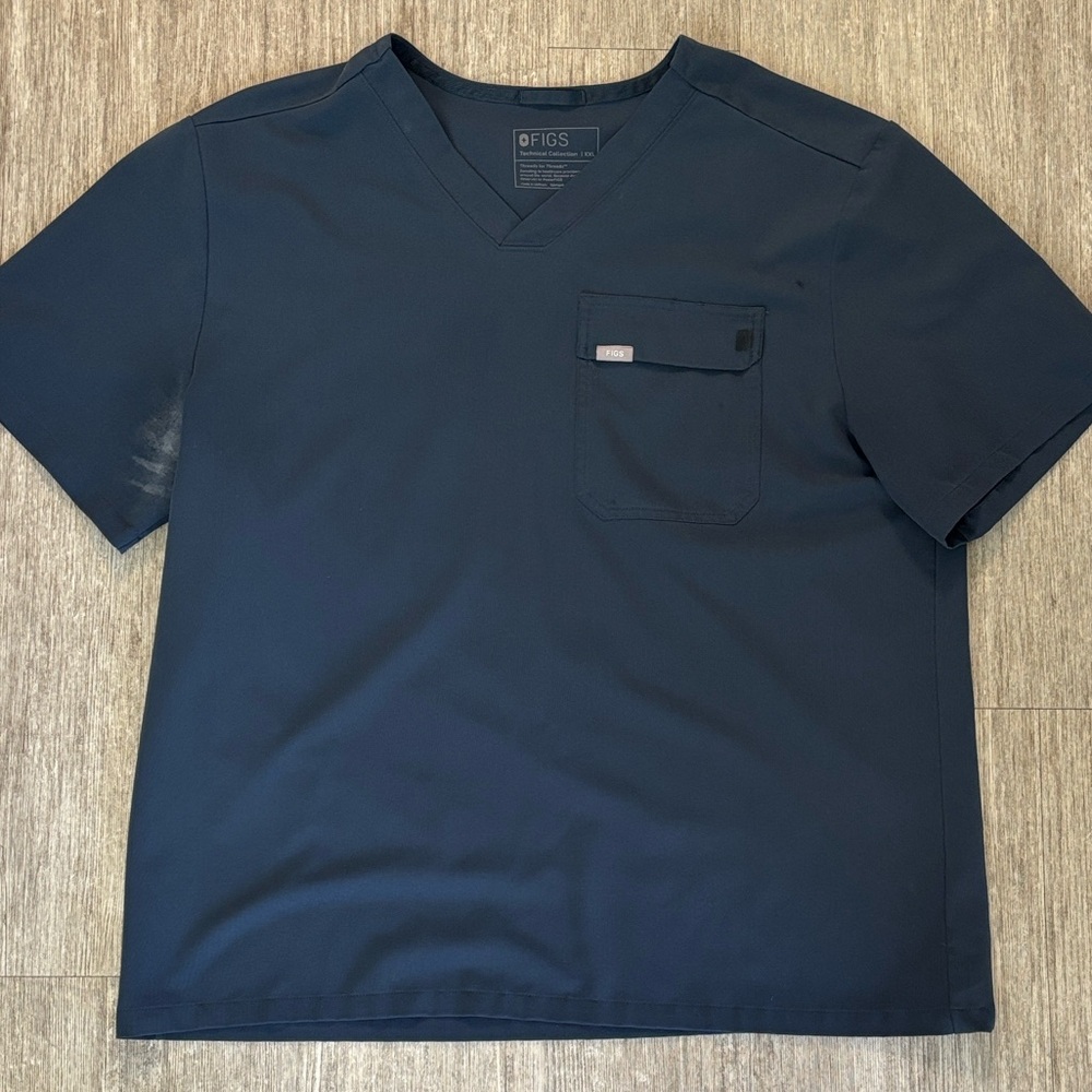 Men’s Figs Blue V-Neck Scrub Top